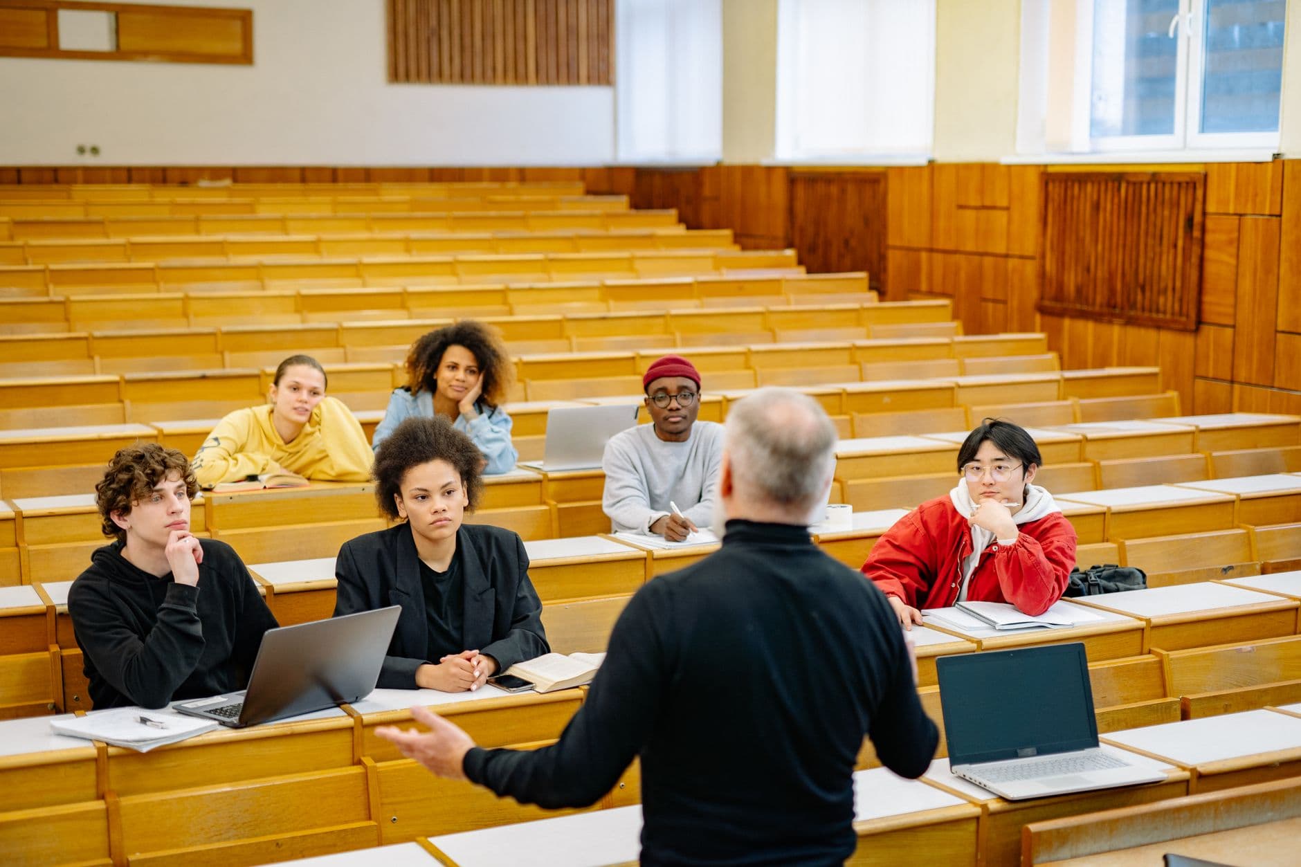 A teacher and students in a classroom